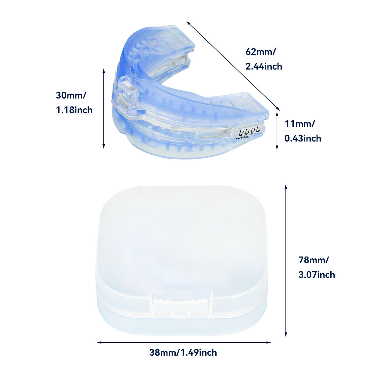 HexoBite™ – Blue Silicone Night Guard for Adults with Snoring &amp; Bruxism Relief