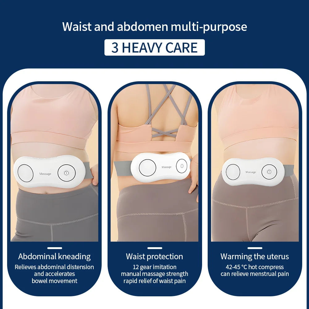 HexoRelief™ EMS Waist &amp; Abdominal Massager with Red Light and Moxibustion Heat
