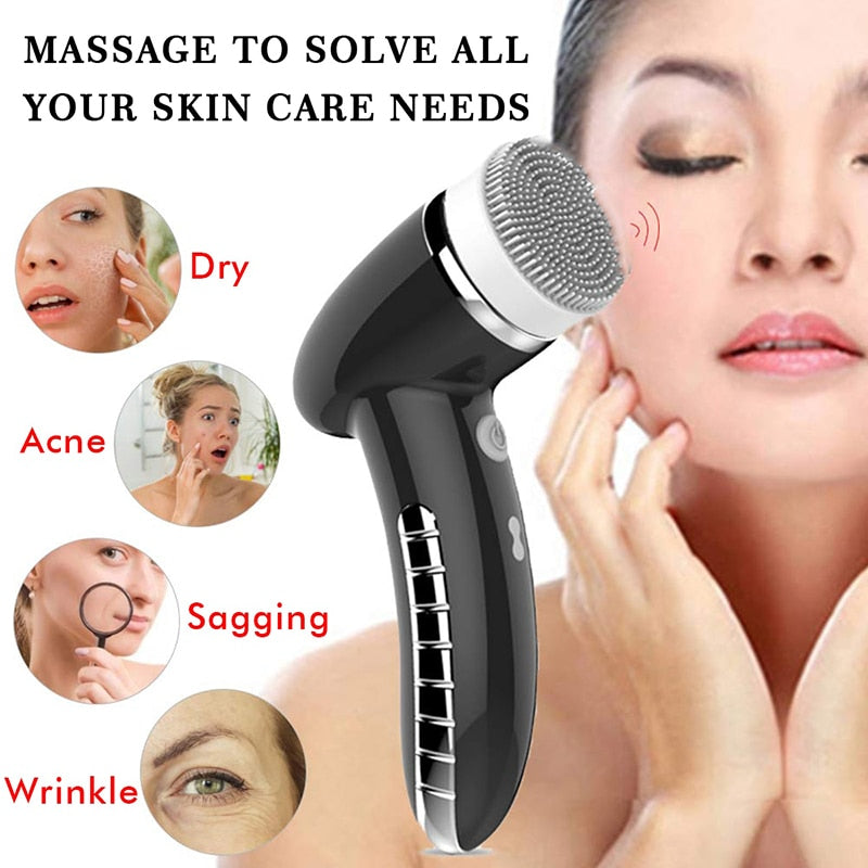 HexoBrush™ – 4-in-1 Sonic Facial Cleanser &amp; Massager