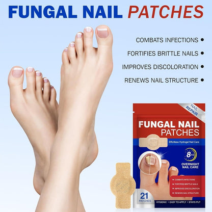 HexoNail™ Fungal Nail Repair Patches – Hydrogel Toenail & Fingernail Treatment (21-Pack)