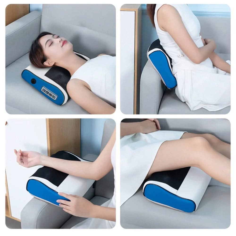 HexoEase™ Heated Massage Pillow for Neck, Back & Shoulder Relief
