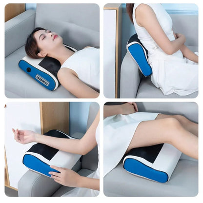 HexoEase™ Heated Massage Pillow for Neck, Back & Shoulder Relief