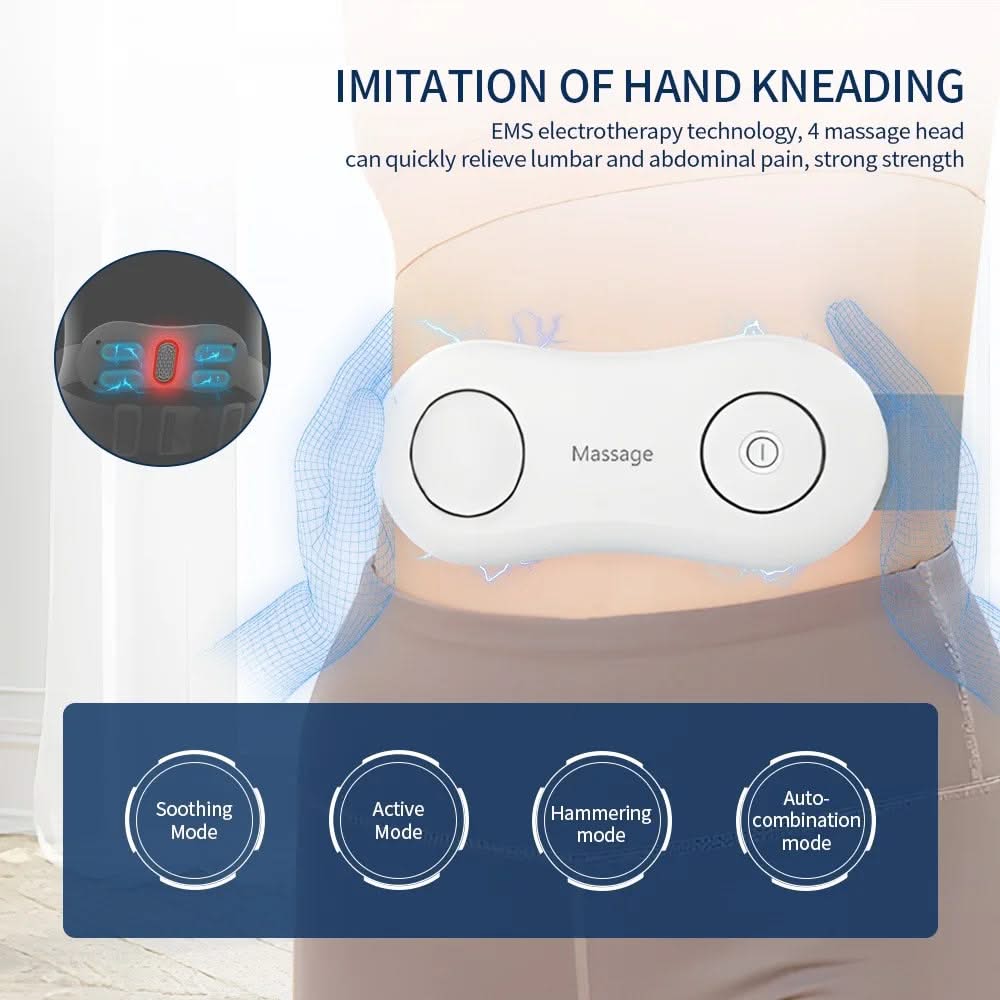 HexoRelief™ EMS Waist & Abdominal Massager with Red Light and Moxibustion Heat