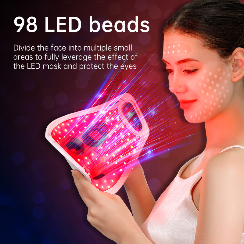 HexoGlow™ LED Light Therapy Mask for Full-Face &amp; Neck Rejuvenation with 7-Color Skincare