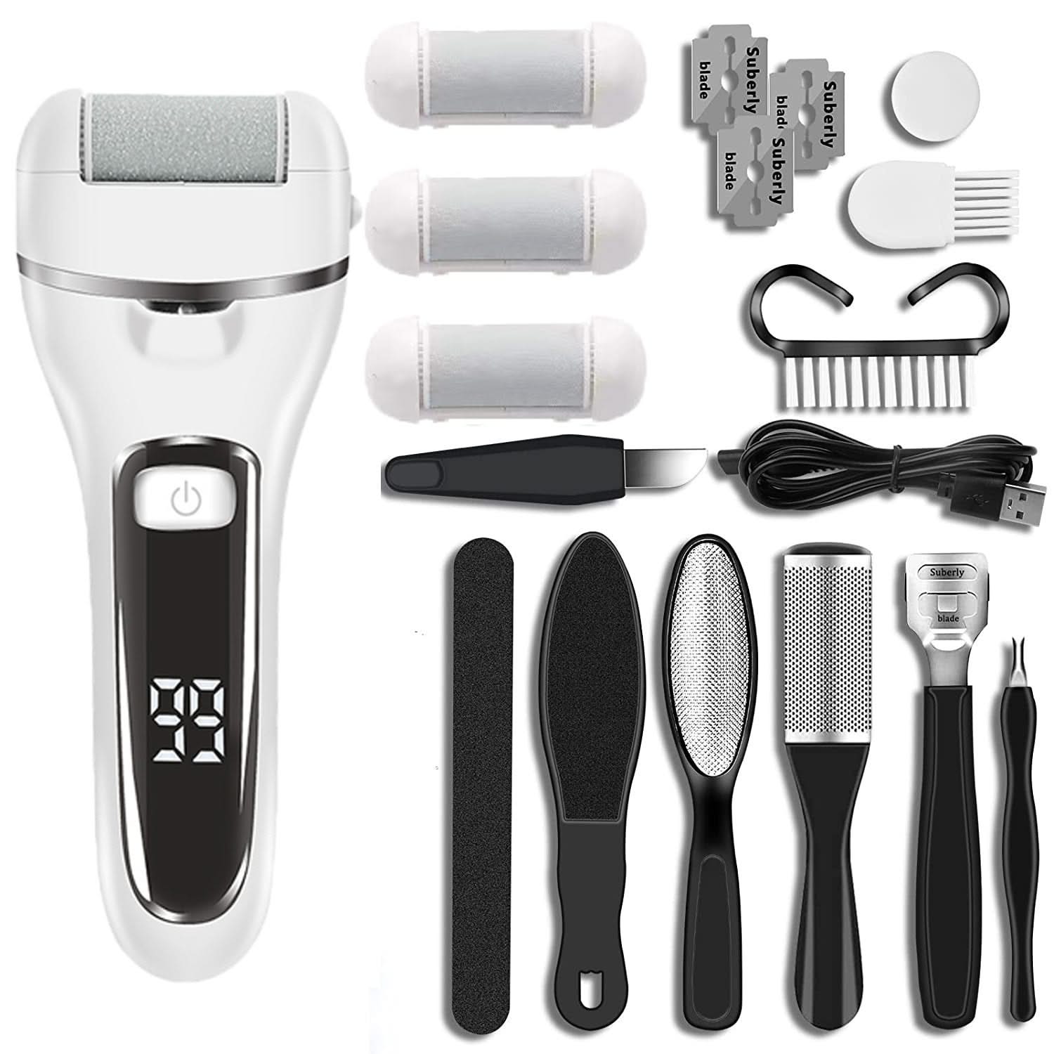 HexoSmooth™ Electric Foot Grinder & 10-in-1 Pedicure Set for Dead Skin ...
