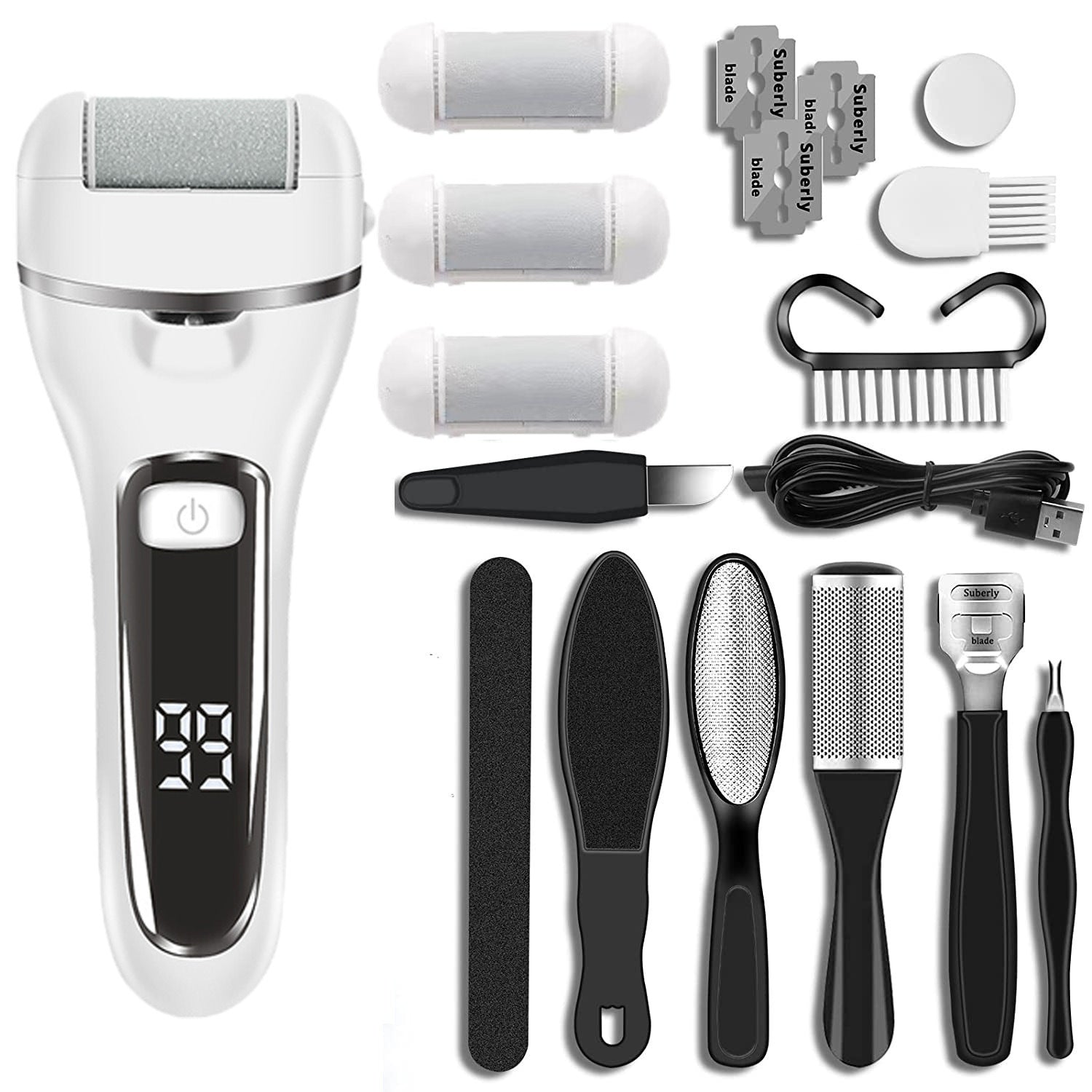 HexoSmooth™ Electric Foot Grinder & 10-in-1 Pedicure Set for Dead Skin & Callus Removal