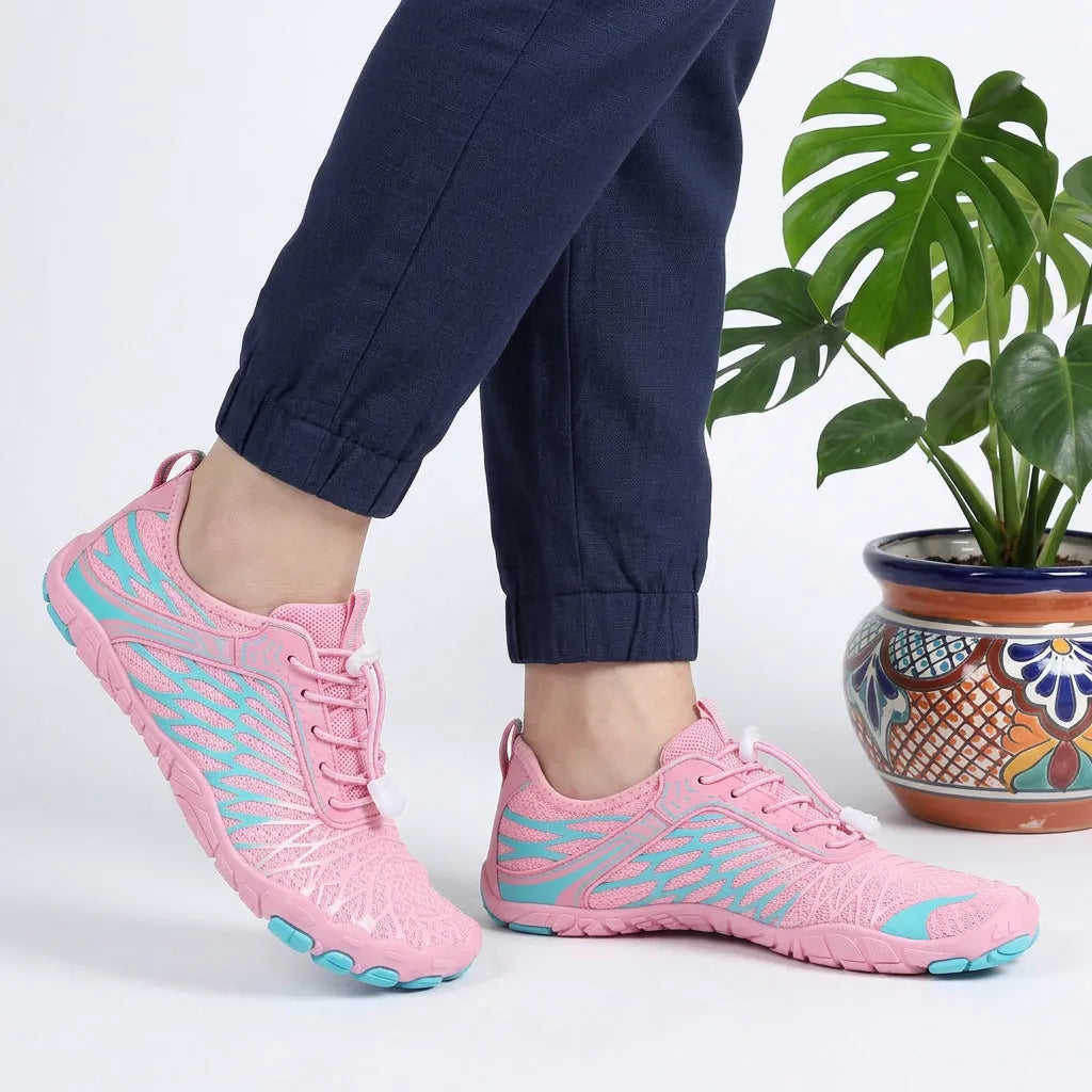HexoComfy Women's Orthopedic Walking Shoes - Pink angle 2