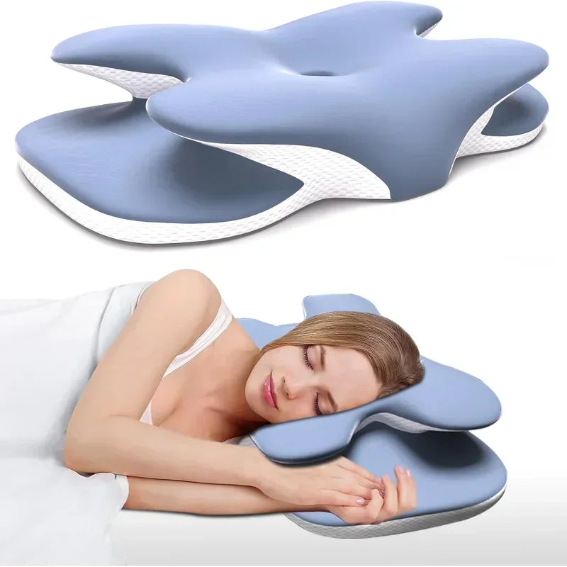 HexoNeck™ Ice Silk Memory Foam Cervical Pillow for Neck Pain Relief & Restful Sleep
