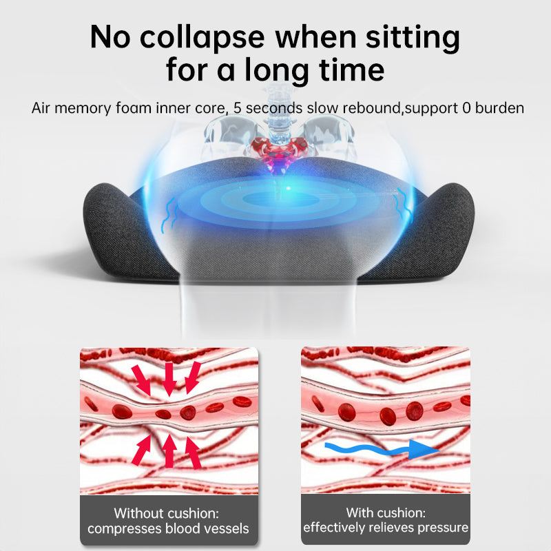 HexoSeat™ Memory Foam Coccyx Cushion for Tailbone &amp; Sciatica Relief