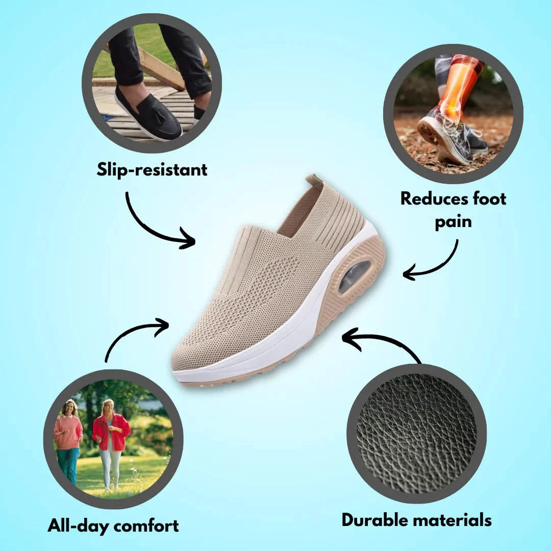 HexoComfy™ Orthopedic Mesh Sneakers for Women – Arch Support & Air Cushion for Foot Pain Relief