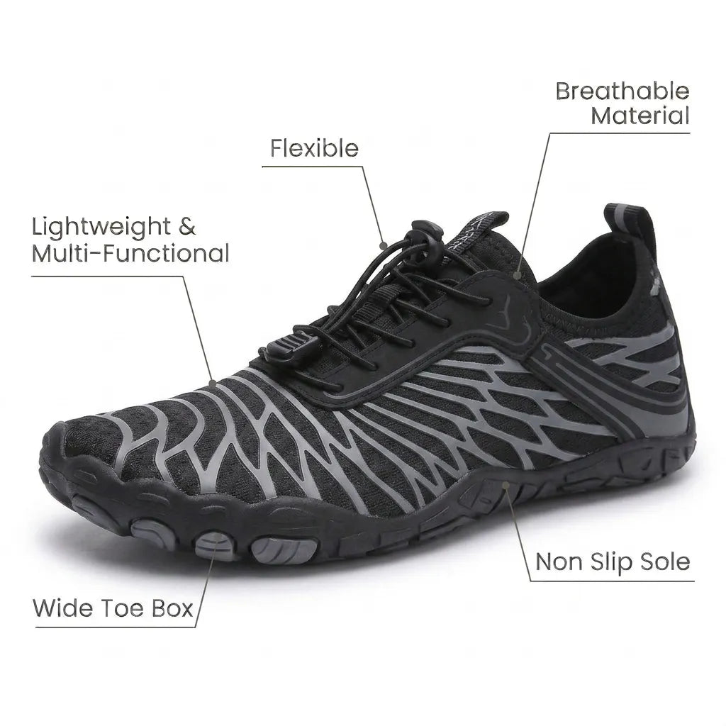 HexoComfy Women's Orthopedic Walking Shoes - Black angle 4
