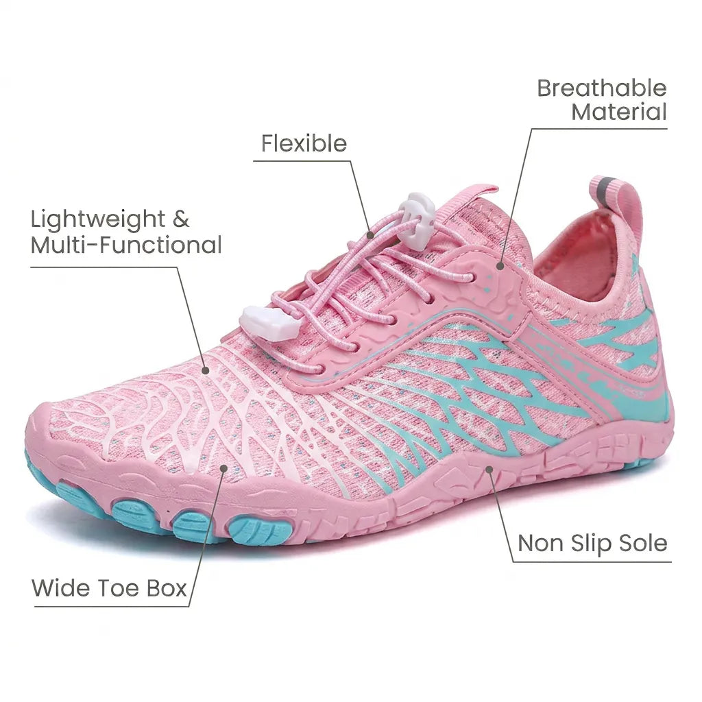 HexoComfy Women's Orthopedic Walking Shoes - Pink angle 4