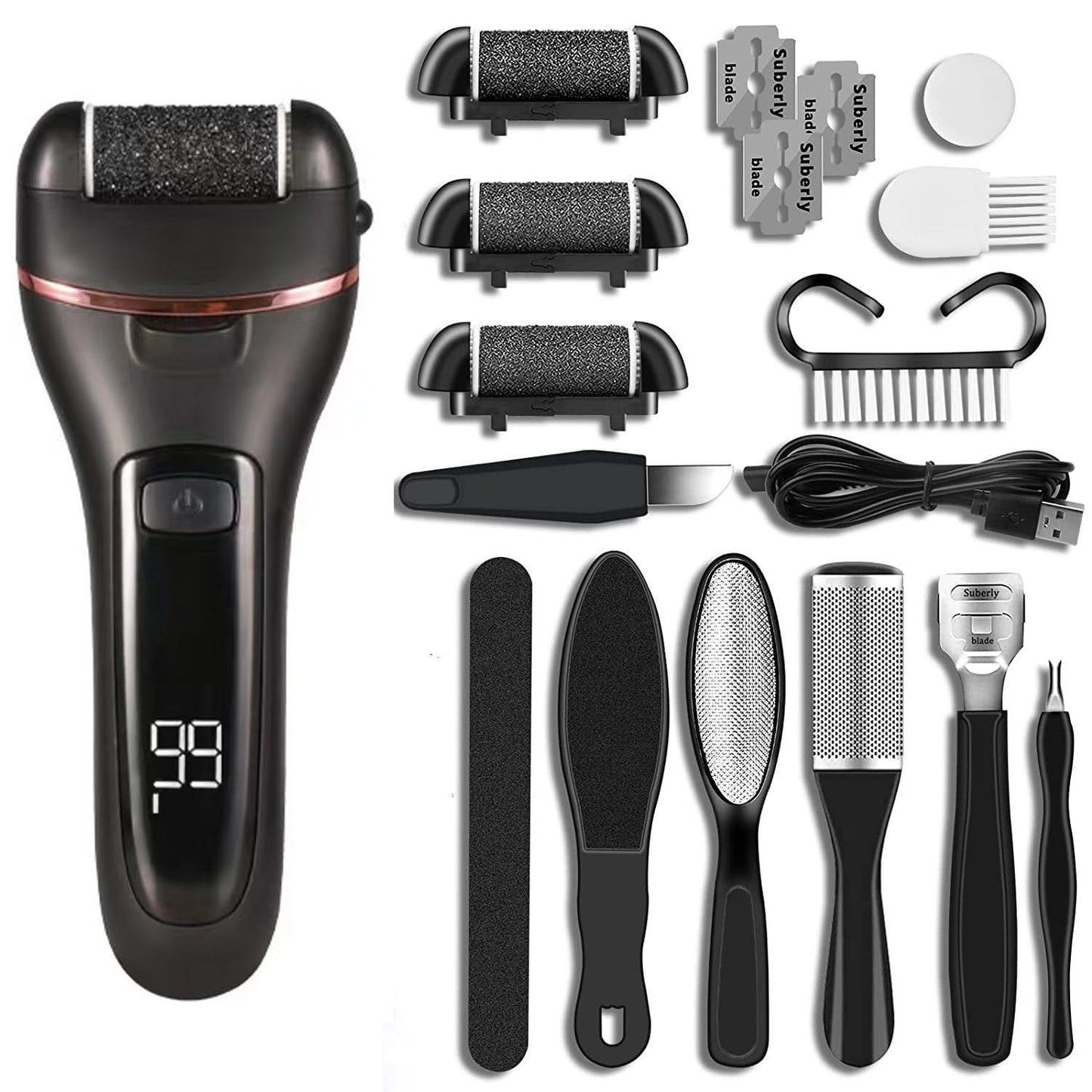 HexoSmooth™ Electric Foot Grinder & 10-in-1 Pedicure Set for Dead Skin & Callus Removal