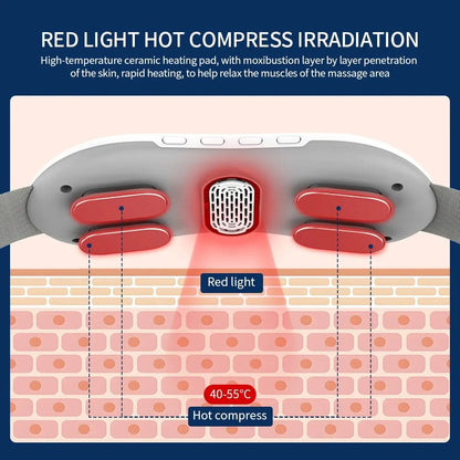 HexoRelief™ EMS Waist & Abdominal Massager with Red Light and Moxibustion Heat