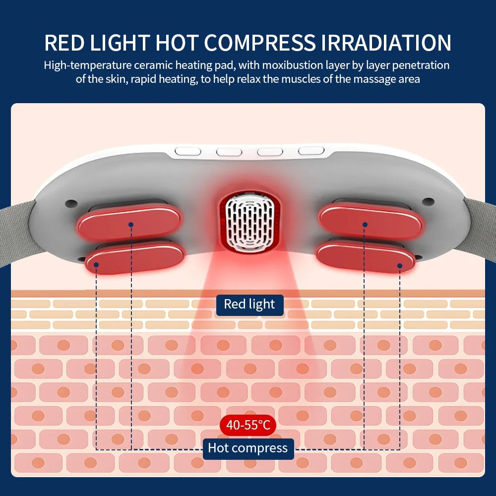 HexoRelief™ EMS Waist &amp; Abdominal Massager with Red Light and Moxibustion Heat