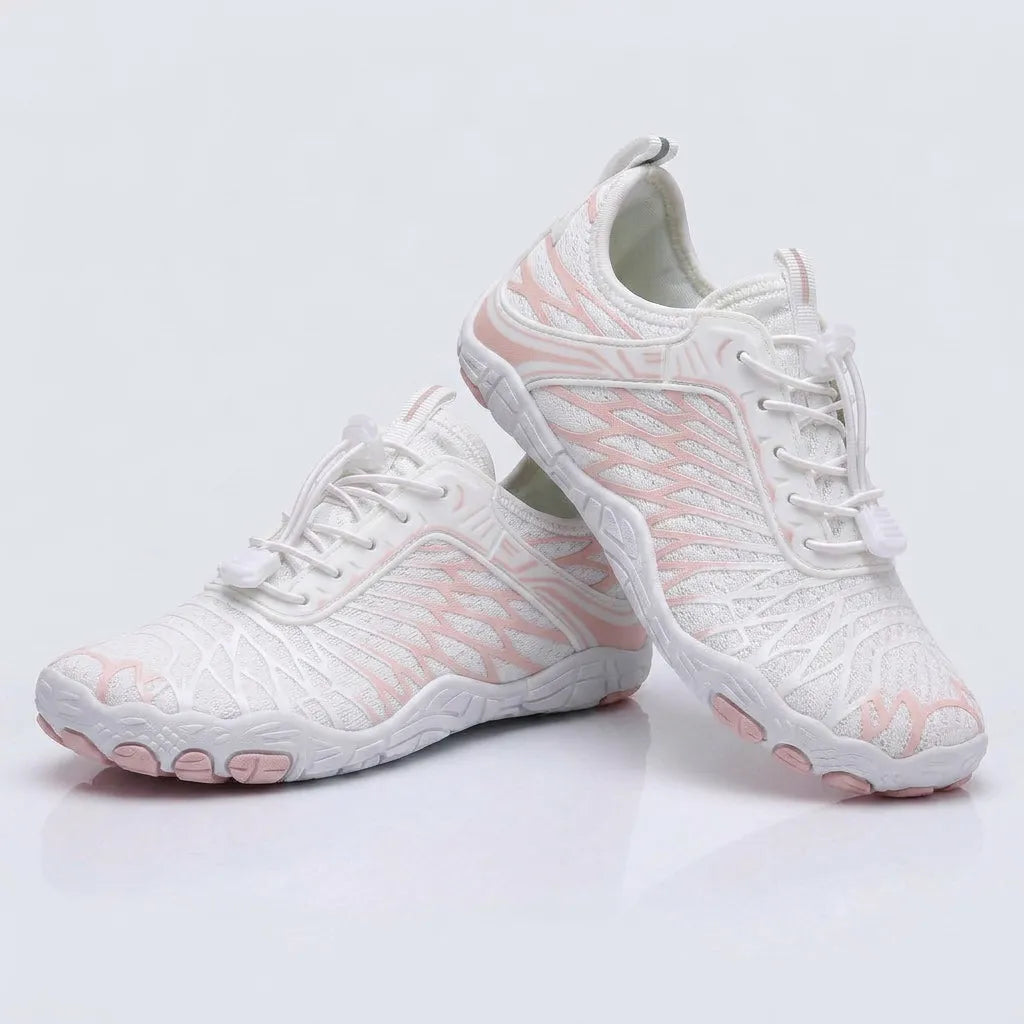 HexoComfy Women's Orthopedic Walking Shoes - White angle 5