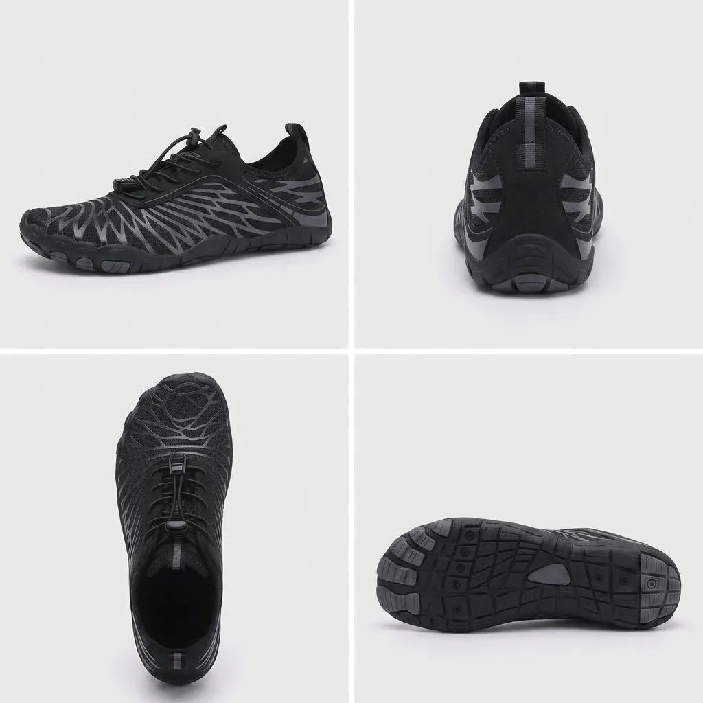 HexoComfy Women's Orthopedic Walking Shoes - Black angle 6