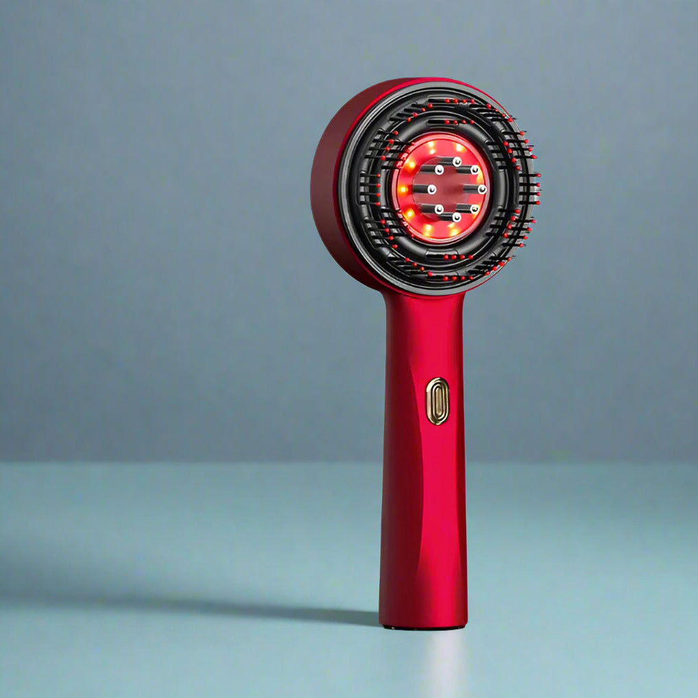 HexoGlow™ Electric Scalp Massage Comb with Red Light & Hair Nourishing Care