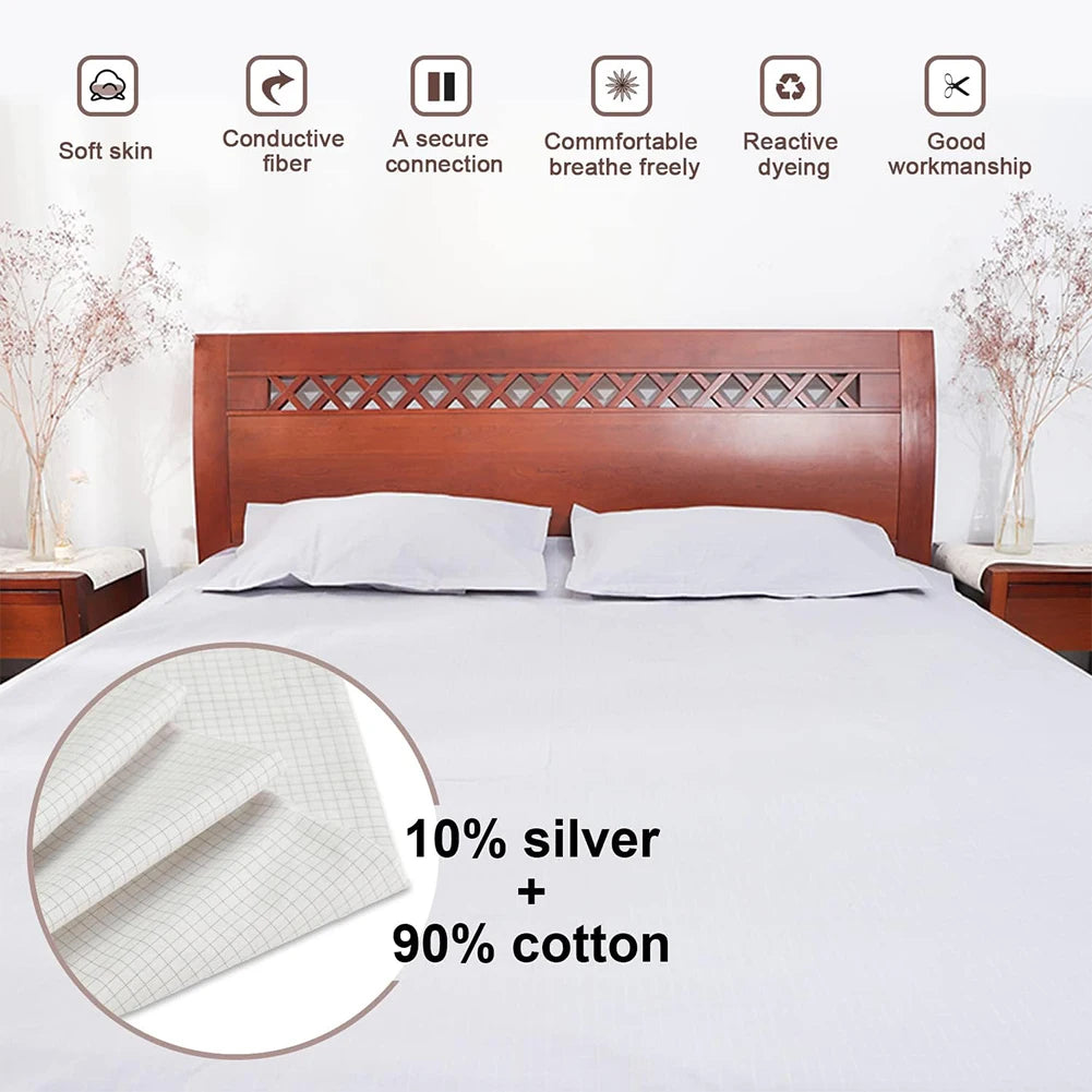 HexoWeave™ Silver Fiber Bed Sheets for Anti-Static, Grounded Sleep