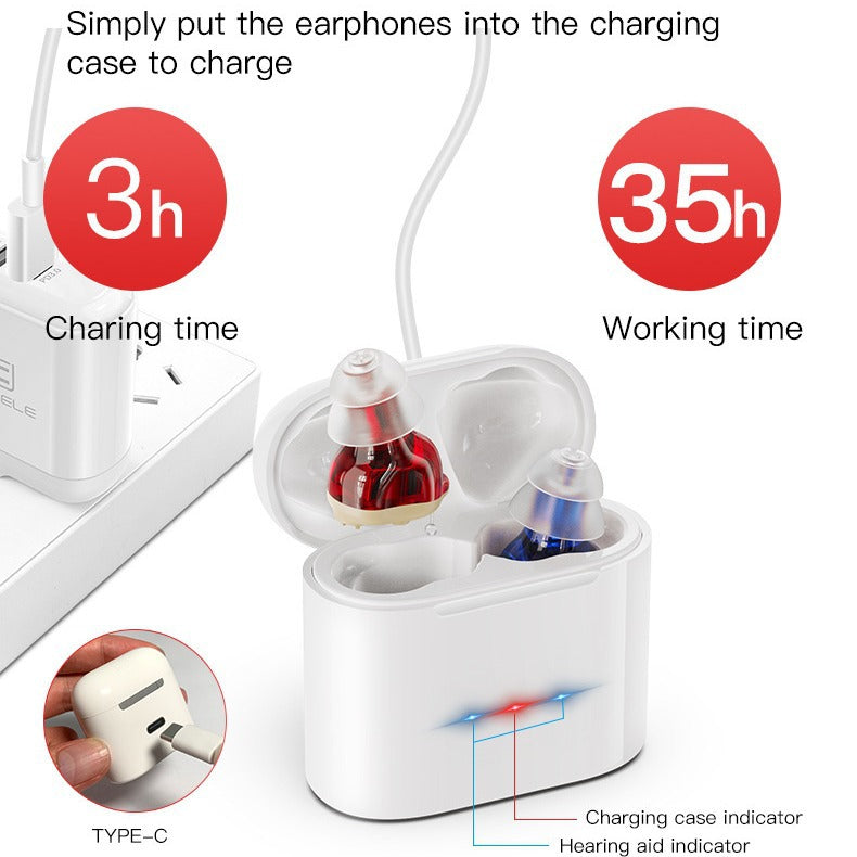 HexoTone™ – Rechargeable Hearing Aids for Elderly with Noise Reduction