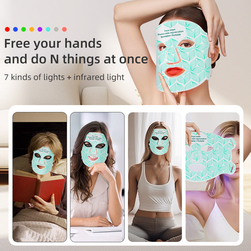 HexoGlow™ LED Silicone Face Mask – 8-Color Photon Therapy