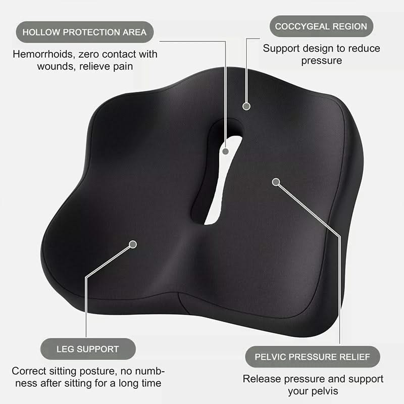 HexoSeat™ Memory Foam Car Cushion – Ergonomic Pain Relief for Back & Coccyx