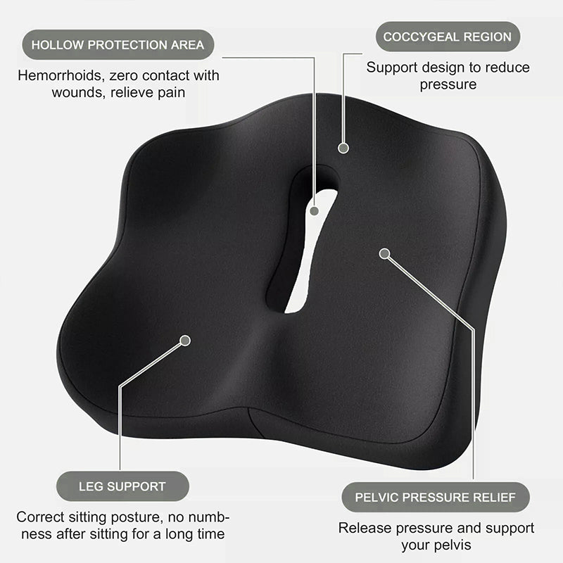 HexoSeat™ Memory Foam Car Cushion – Ergonomic Pain Relief for Back &amp; Coccyx