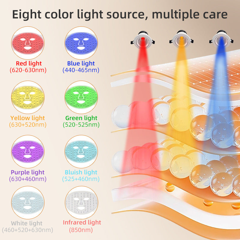 HexoGlow™ LED Silicone Face Mask – 8-Color Photon Therapy
