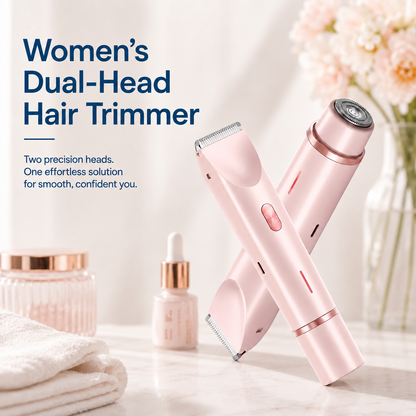 HexoSmooth™ Women's Electric Shaver – Dual-Head Hair Removal for Face & Body, IPX7 Waterproof