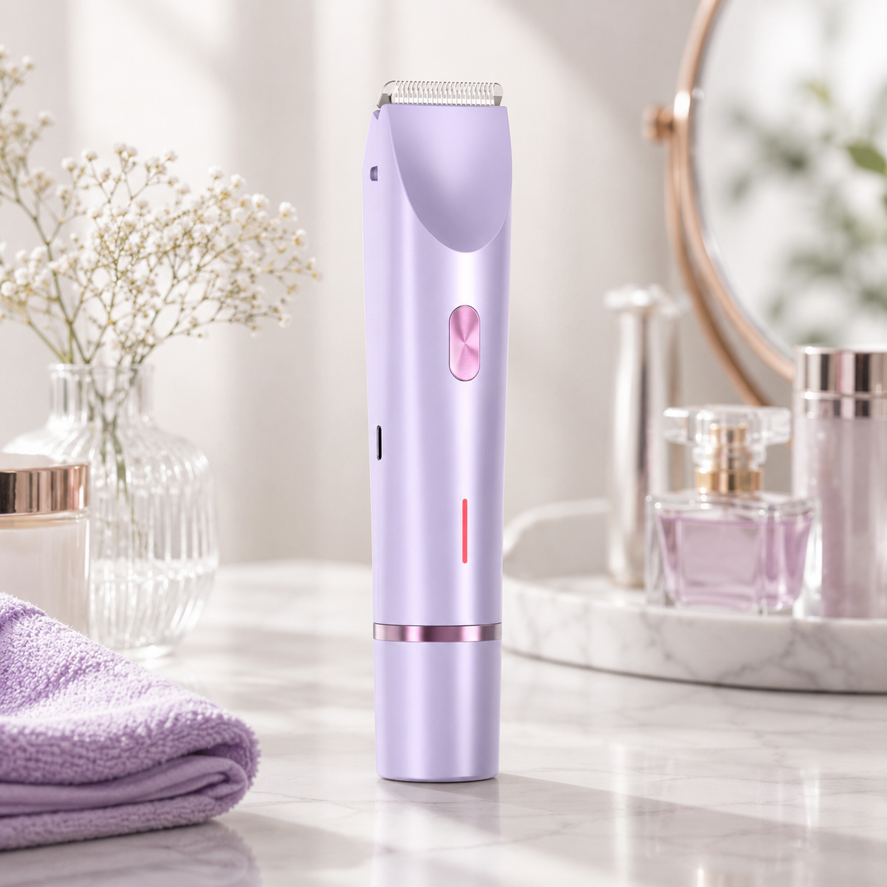 HexoSmooth™ Women's Electric Shaver – Dual-Head Hair Removal for Face & Body, IPX7 Waterproof