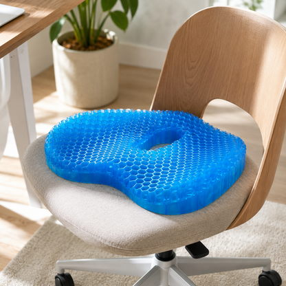 HexoCool™ Gel Seat Cushion – Honeycomb Cooling Pad for Office Chair, Car & Home Use