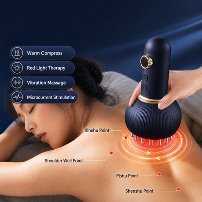 HexoMassage™ Electric Gua Sha Meridian Massager – Heated Scraping Tool for Neck, Shoulder & Back