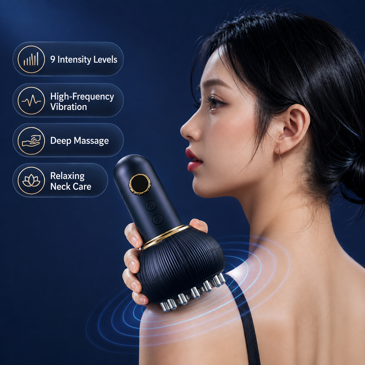 HexoMassage™ Electric Gua Sha Meridian Massager – Heated Scraping Tool for Neck, Shoulder & Back