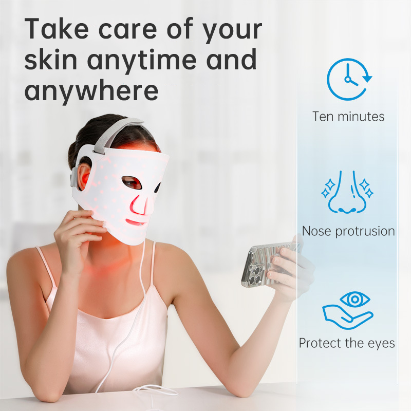 HexoGlow™ LED Light Therapy Mask for Full-Face &amp; Neck Rejuvenation with 7-Color Skincare