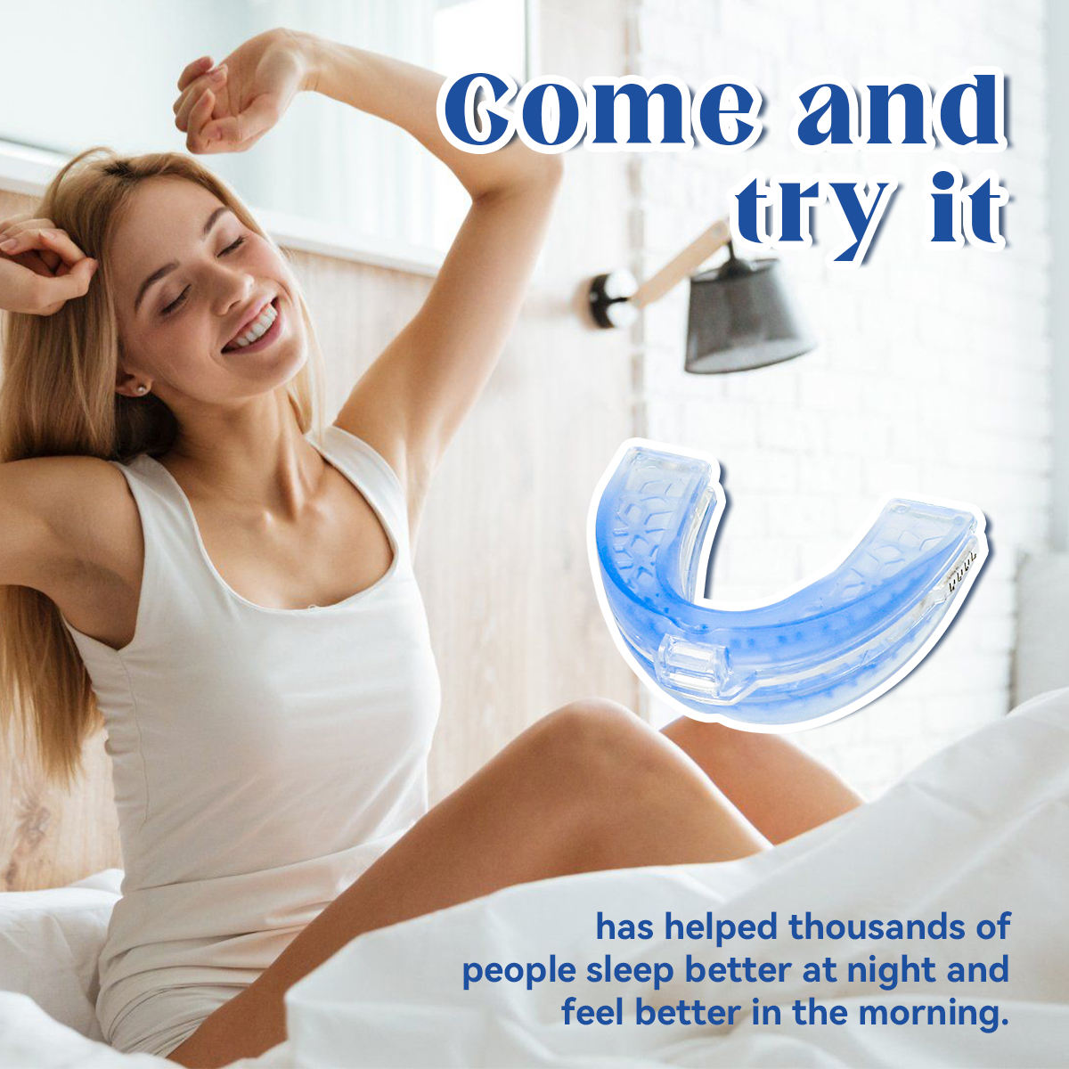 HexoBite™ – Blue Silicone Night Guard for Adults with Snoring &amp; Bruxism Relief