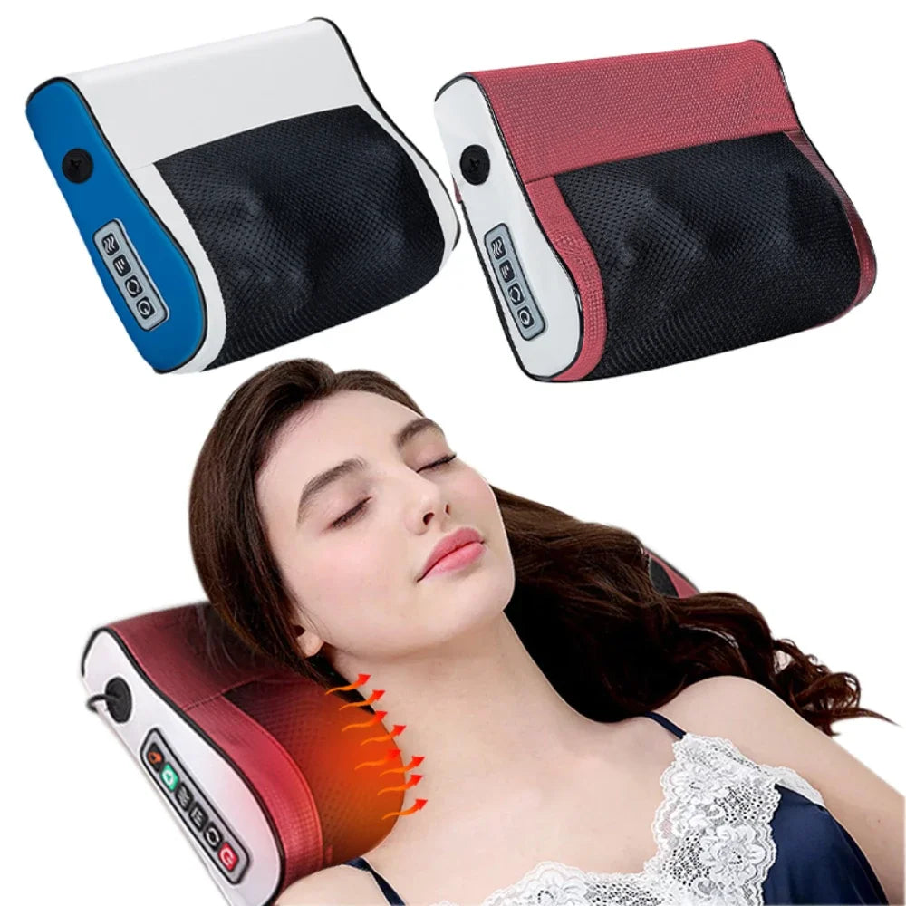 HexoEase™ Heated Massage Pillow for Neck, Back & Shoulder Relief