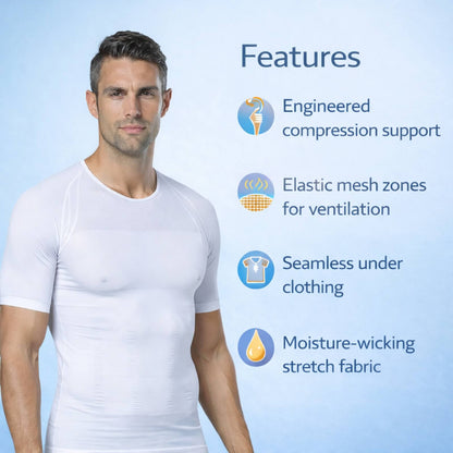 FitSculpt™ Men's Tee for Sleek Silhouette and Posture Support 3