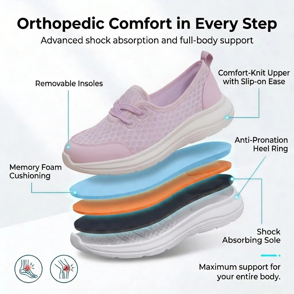 HexoComfy™ Women's Lightweight Slip-On Orthopedic Shoes 11