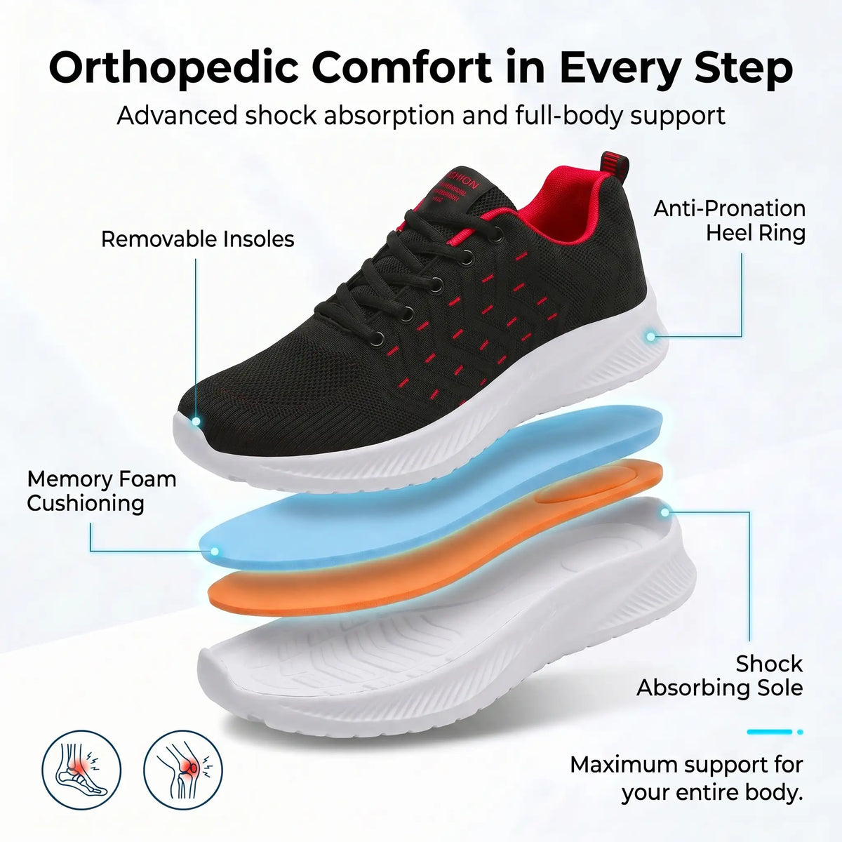 HexoComfy™ Women's Everyday Orthopedic Shoes 8