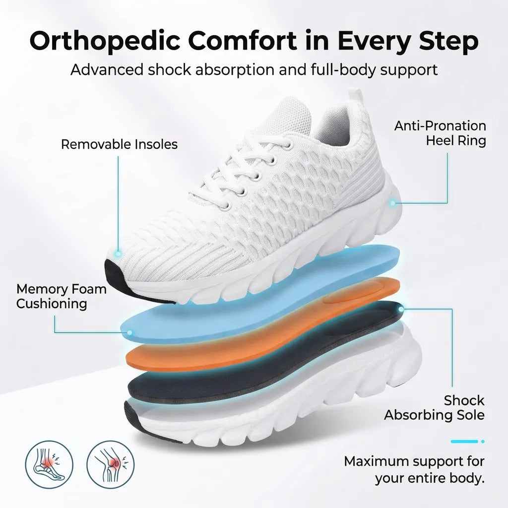 HexoComfy™ Women's Fusion-Knit Orthopedic Shoes 8
