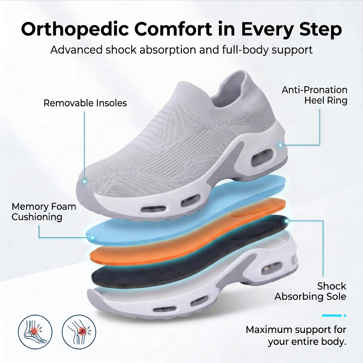HexoComfy™ Women's Hands-Free Orthopedic Shoes with Quick On-Off Design 8