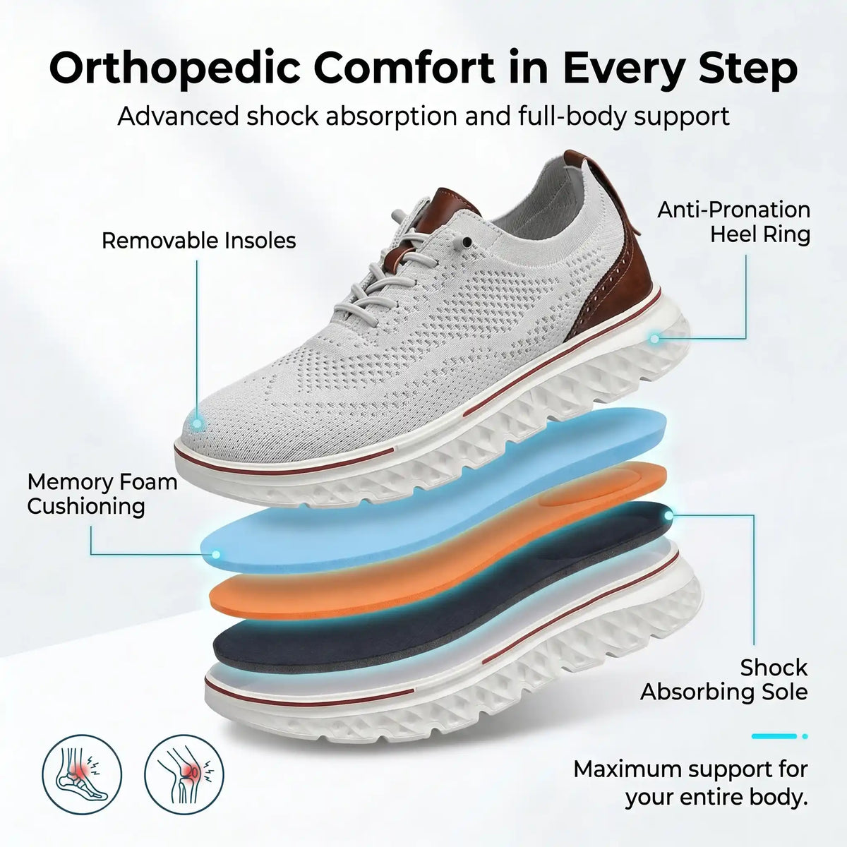 HexoComfy™ Women's Knit-Leather Orthopedic Shoes 4