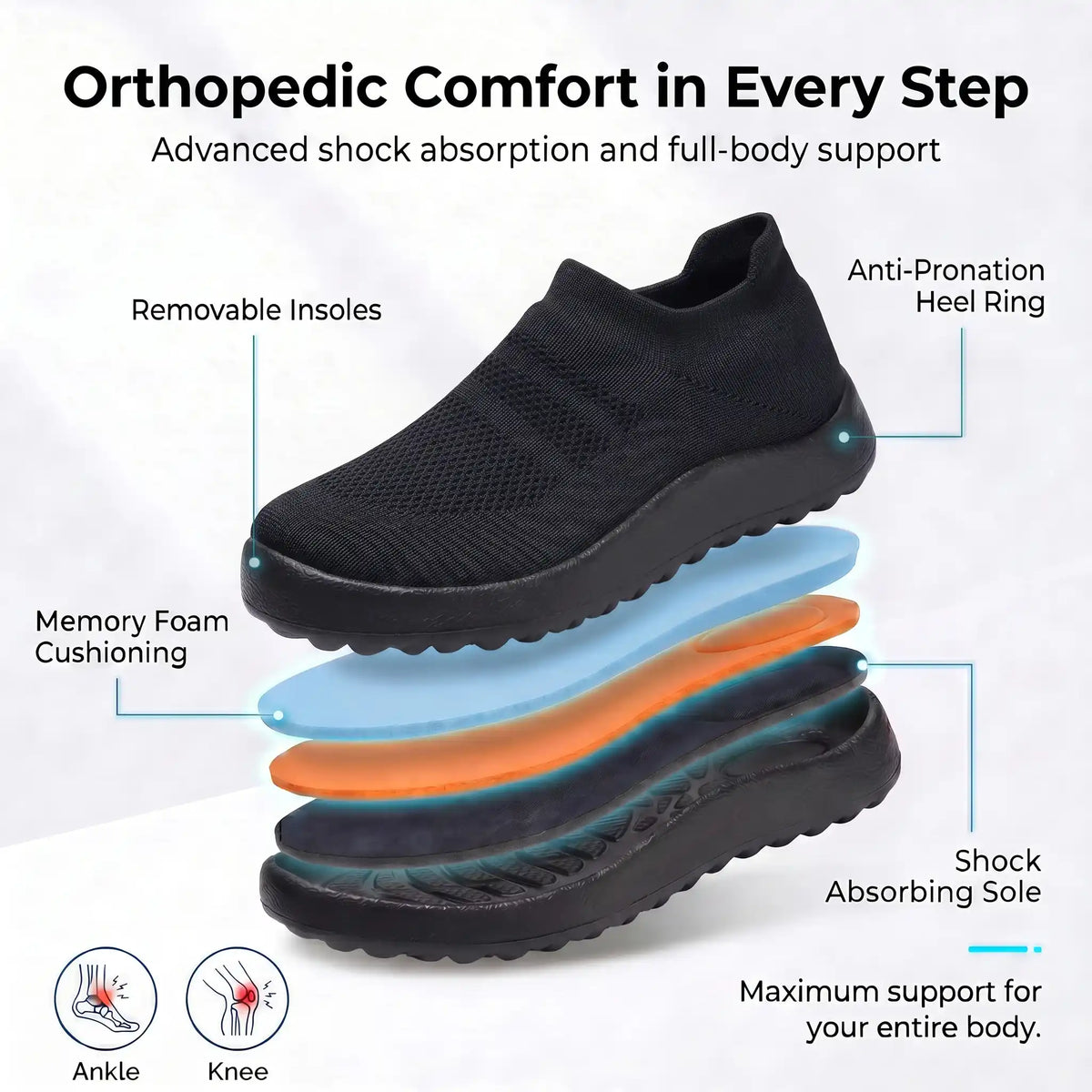 HexoComfy™ Women's No-Lace Slip-On Orthopedic Shoes 5