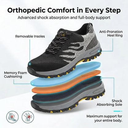 HexoComfy™ Women's Steel Toe Orthopedic Shoes with Slip-Resistant Outsole 8