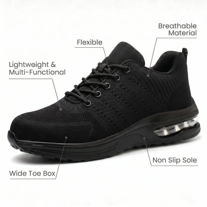 HexoComfy™ Women's Steel Toe Orthopedic Work Shoes with Wide Toe Box & Arch Support 2