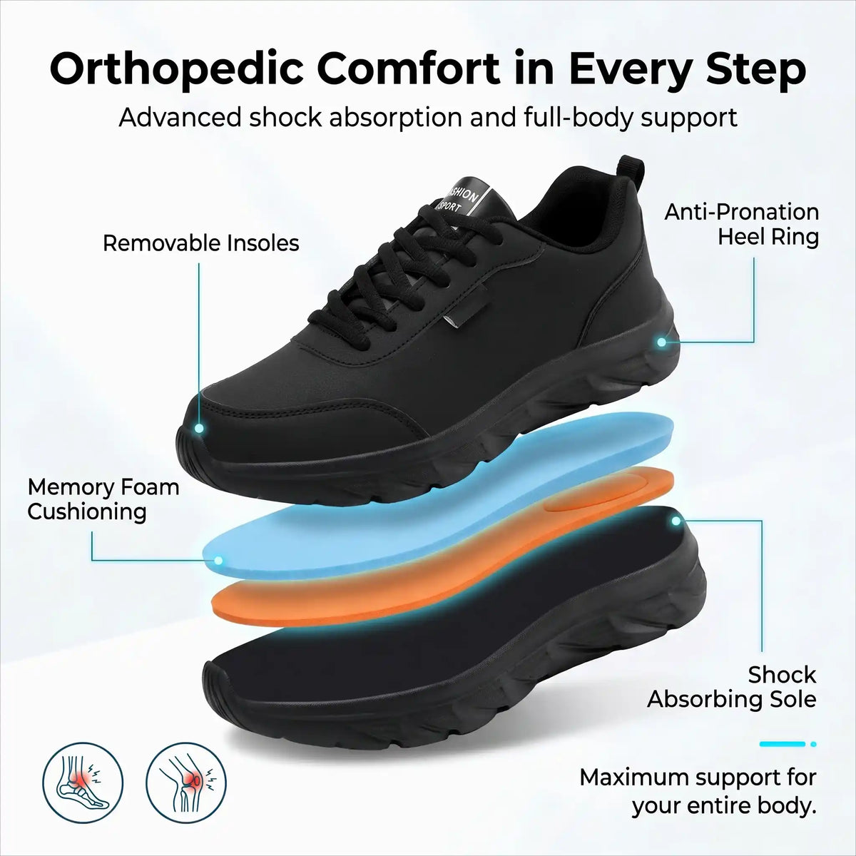 HexoComfy™ Women's Hands-Free Orthopedic Shoes with Easy Step-In Design 4