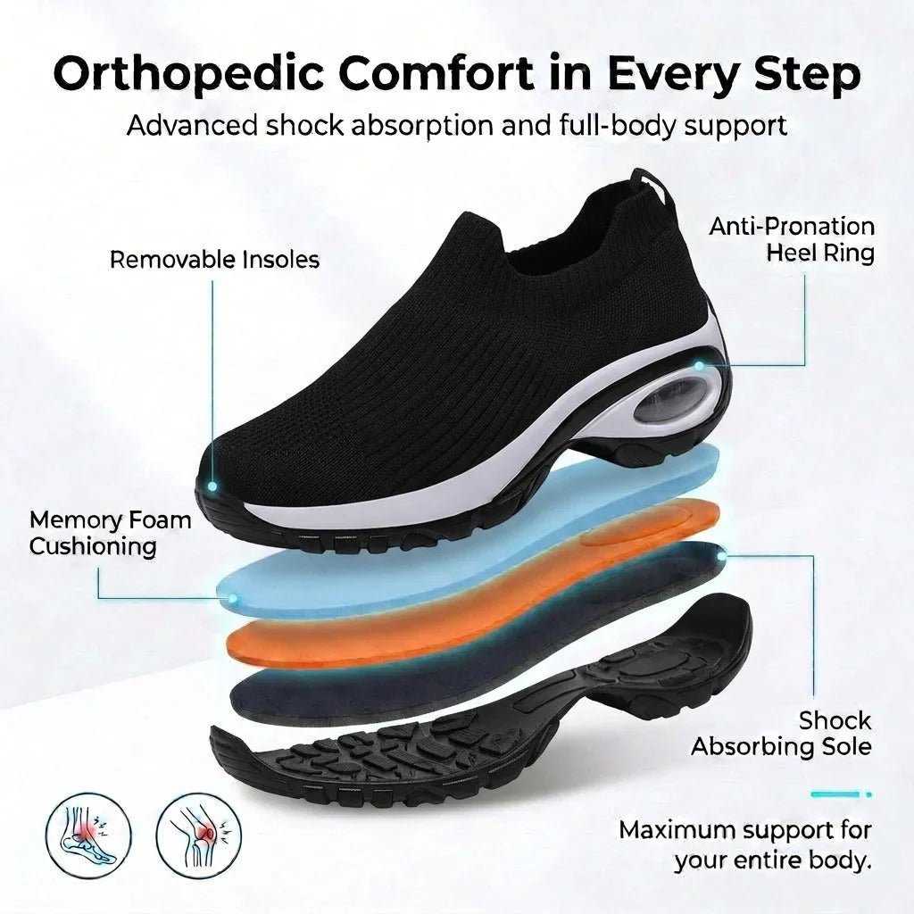 HexoComfy™ Women's Orthopedic Slip-On Shoes with Stretch Knit Collar 2