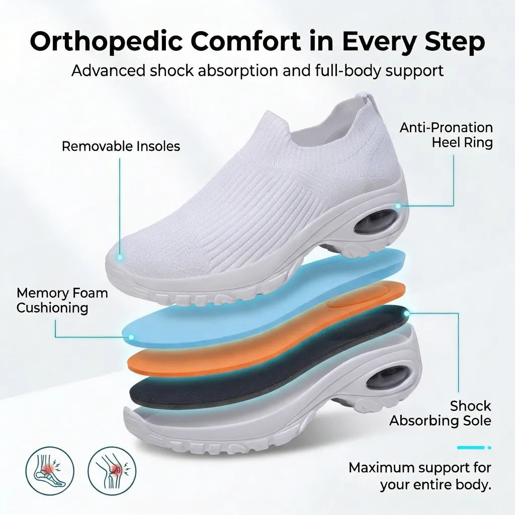 HexoComfy™ Women's Orthopedic Slip-On Shoes with Stretch Knit Collar 8