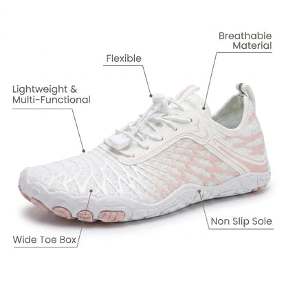 HexoComfy Women's Orthopedic Walking Shoes - White lifestyle